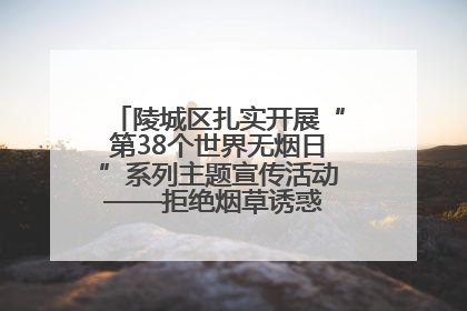陵城区扎实开展“第38个世界无烟日”系列主题宣传活动——拒绝烟草诱惑 对第一支烟说不