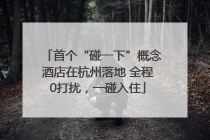 首个“碰一下”概念酒店在杭州落地 全程0打扰，一碰入住