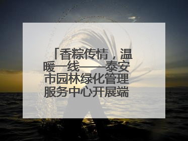 香粽传情，温暖一线——泰安市园林绿化管理服务中心开展端午节慰问活动