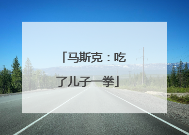 马斯克：吃了儿子一拳