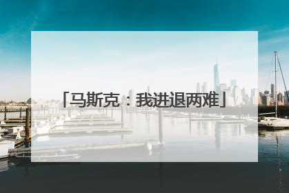 马斯克：我进退两难