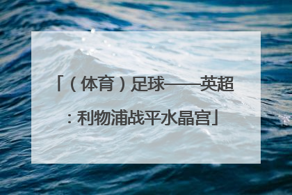 （体育）足球——英超：利物浦战平水晶宫