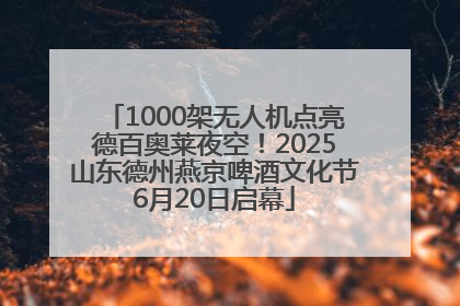 1000架无人机点亮德百奥莱夜空！2025山东德州燕京啤酒文化节6月20日启幕