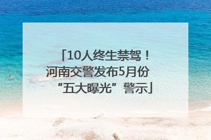 10人终生禁驾！河南交警发布5月份“五大曝光”警示