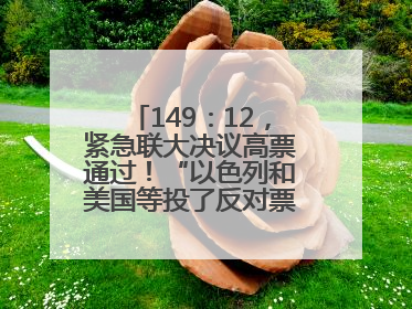 149：12，紧急联大决议高票通过！“以色列和美国等投了反对票，中方投了赞成票，19国弃权”