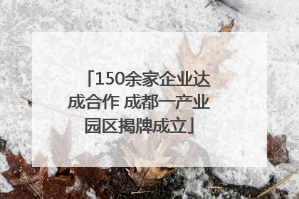 150余家企业达成合作 成都一产业园区揭牌成立