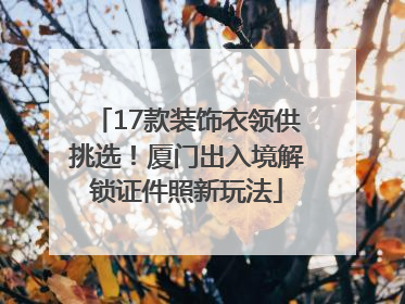 17款装饰衣领供挑选！厦门出入境解锁证件照新玩法