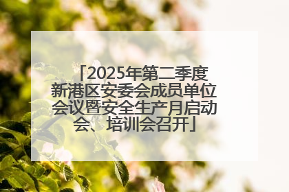 2025年第二季度新港区安委会成员单位会议暨安全生产月启动会、培训会召开