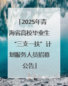2025年青海省高校毕业生“三支一扶”计划服务人员招募公告
