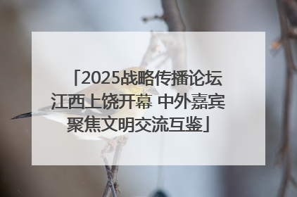 2025战略传播论坛江西上饶开幕 中外嘉宾聚焦文明交流互鉴