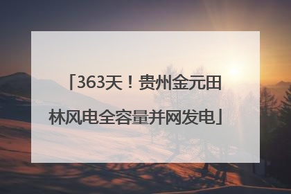 363天！贵州金元田林风电全容量并网发电