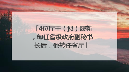 4位厅干（拟）履新，卸任省级政府副秘书长后，他转任省厅