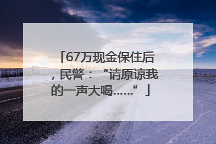 67万现金保住后，民警：“请原谅我的一声大喝……”